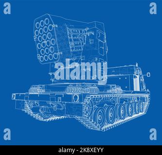 Military track missle system. Vector Stock Vector