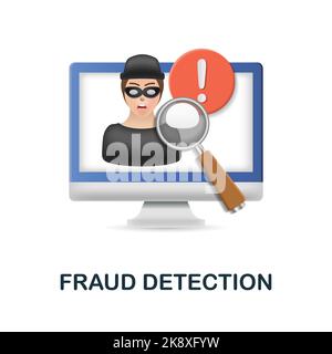 Fraud Detection icon. 3d illustration from fintech industry collection. Creative Fraud Detection 3d icon for web design, templates, infographics and Stock Vector