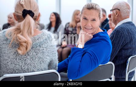 the long-awaited meeting of the elderly Stock Photo