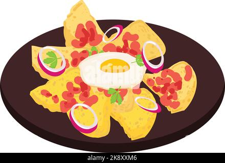 Fried egg icon cartoon vector. Mexican food Stock Vector