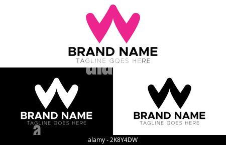 Red heart love logo design, abstract love icon. Love logo design vector template Stock Vector