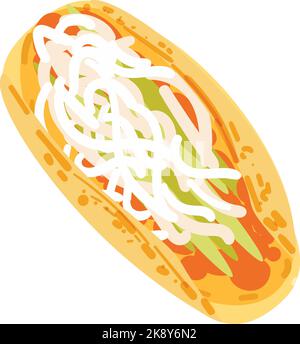 Spicy taco icon cartoon vector. Mexican meal Stock Vector