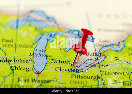 Map of Detroit Stock Photo - Alamy