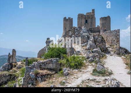 the beautiful castle of Rocca Calascio and where the film Ladyhawke was filmed Stock Photo