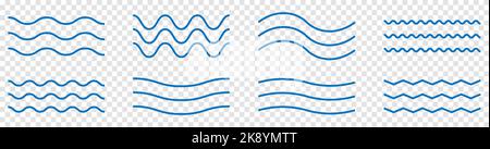 Waves icon collection. Vector illustration isolated on transparent background Stock Vector