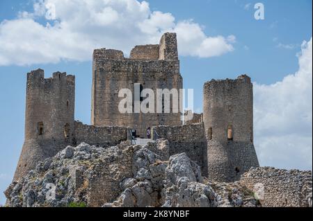 the beautiful castle of Rocca Calascio and where the film Ladyhawke was filmed Stock Photo