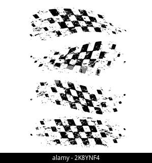 Different grunge wave flags set Stock Vector