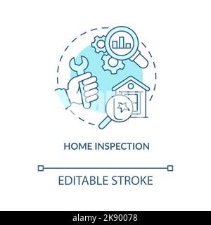 Home inspection turquoise concept icon Stock Vector