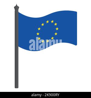Flag of European Union, EU. Twelve gold stars on blue background ...