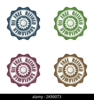 Sunflower oil free seals set Stock Vector