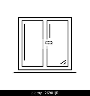 Windows icon, Linear style. double window frames Stock Vector