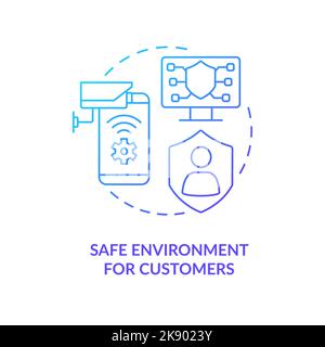 Safe digital environment for customers blue gradient concept icon Stock Vector