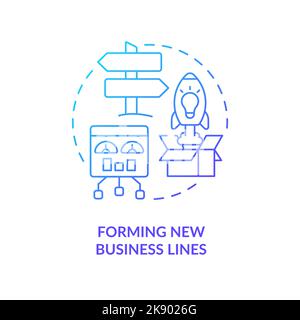 Improve business strategy blue gradient concept icon Stock Vector