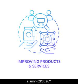 Improve products and services blue gradient concept icon Stock Vector
