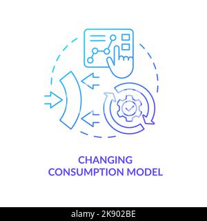 Changing consumption model blue gradient concept icon Stock Vector