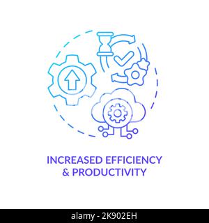 Increase efficiency blue gradient concept icon Stock Vector