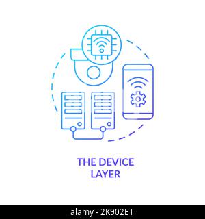Device layer blue gradient concept icon Stock Vector