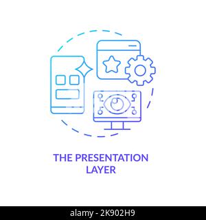 Presentation layer blue gradient concept icon Stock Vector