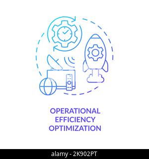 Operational efficiency optimization blue gradient concept icon Stock Vector