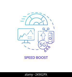 Speed boost blue gradient concept icon Stock Vector