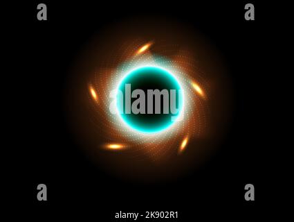 Ring black hole star cosmos network futuristic technology graphic design abstract background vector illustration Stock Vector