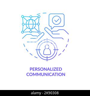 Personalized communication blue gradient concept icon Stock Vector