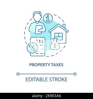 Property taxes turquoise concept icon Stock Vector