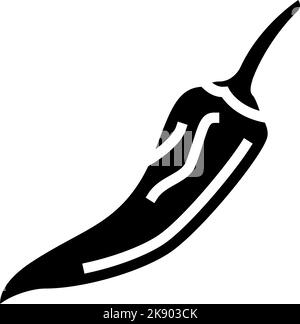 red chili pepper glyph icon vector illustration Stock Vector