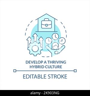 Develop thriving hybrid culture turquoise concept icon Stock Vector