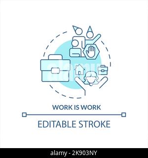 Separate work and personal life turquoise concept icon Stock Vector