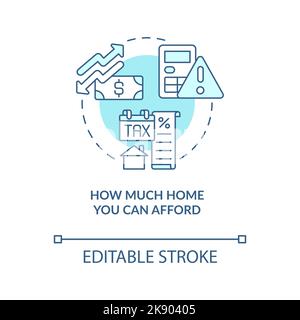 Home affordability turquoise concept icon Stock Vector