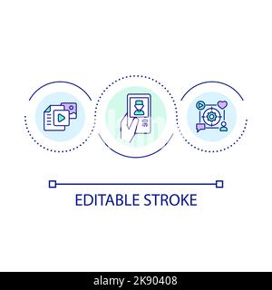 Healthcare social media loop concept icon Stock Vector