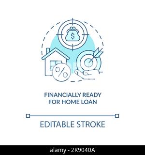 Financially ready for home loan turquoise concept icon Stock Vector