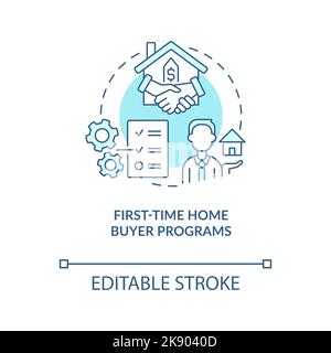 First time home buyer programs turquoise concept icon Stock Vector
