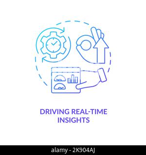 Generate real-time insights blue gradient concept icon Stock Vector