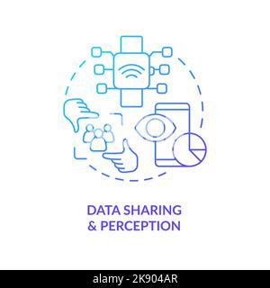 Data sharing and perception blue gradient concept icon Stock Vector