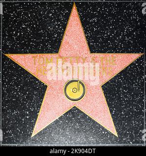 LOS ANGELES, USA - JUNE 26, 2012: Tom Petty & the Heartbreakers  star on Hollywood Walk of Fame  in Hollywood, California. This star is located on Hol Stock Photo