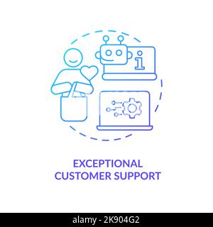 Exceptional customer support blue gradient concept icon Stock Vector