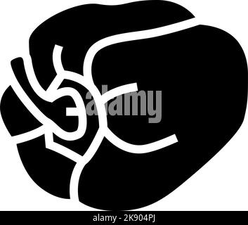red pepper food glyph icon vector illustration Stock Vector