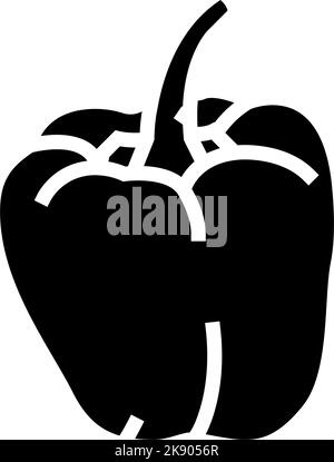 red pepper glyph icon vector illustration Stock Vector