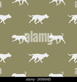 Seamless pattern. Silhouette of dogs different breeds. Endless texture. Design for fabric, decor, wallpaper, wrapping paper, surface design. Vector. Stock Vector