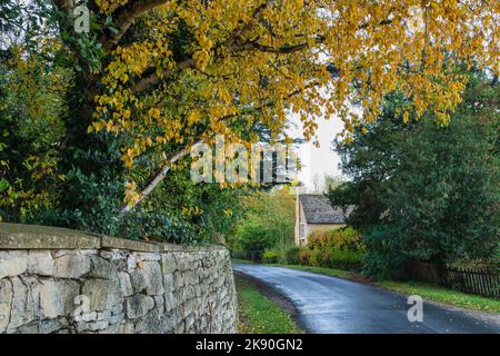 Autumn in Stanway, Cotswolds, Gloucestershire, England Stock Photo