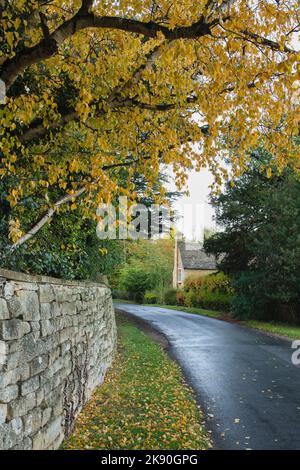 Autumn in Stanway, Cotswolds, Gloucestershire, England Stock Photo