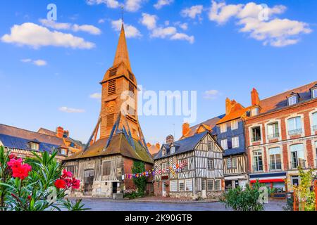 Honfleur, France. Bell tower of the Church of Saint Catherine. Stock Photo