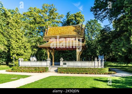 BAD HOMBURG, GERMANY - JUNE 27, 2016: the Thai sala temple in Bad Homburg, Germany. The temple was a gift by Thai government and inaugurated in 2007. Stock Photo