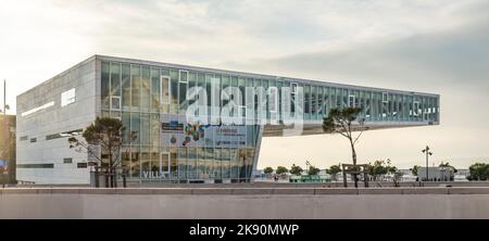 MARSEILLES, FRANCE - OCT 31, 2016: Front view of Villa Mediterranee, an international center for cultural and artistic interchange in Marseilles (Fran Stock Photo