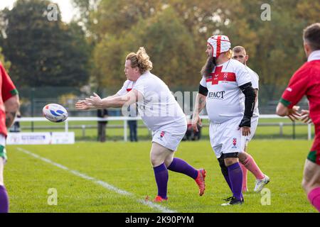 Warrington, Cheshire, England - 25 October 2022 - England took on Wales in the Physical Disability Rugby League World Cup at Victoria Park, Warrington. Credit: John Hopkins/Alamy Live News Stock Photo