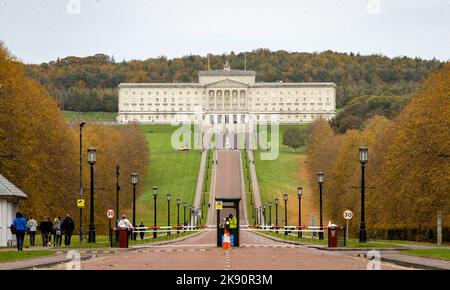 Parliament Buildings at Stormont Estate in Belfast, Northern Ireland. Picture date: Tuesday October 25, 2022. Stock Photo