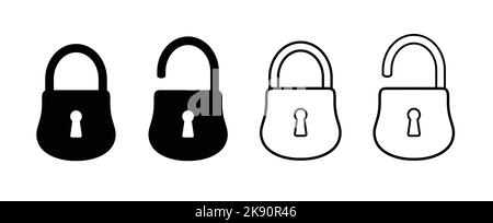 Lock vector icon. Security symbol. Lock web button design. Security system. Vector isolated lock icon. Stock Vector