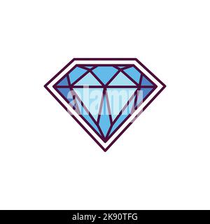 Diamond slot color line icon. Gambling casino. Stock Vector